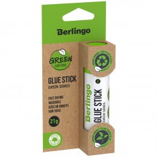 Клей-карандаш Berlingo "Green Series", 21г, блистер, европодвес, растительные компоненты (крахмал), FPp_21200_b