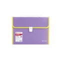 Портфель пластиковый BRAUBERG "Joy", А4 (330х245х35 мм), 13 отделений, с окантовкой, индексные ярлыки, фиолетовый, 227977