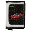 Папка для труда на молнии BRAUBERG KIDS А4, 1 отделение, прозрачная, органайзер, Red car, 272209