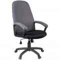 Кресло руководителя Helmi HL-E79 "Elegant", ткань TW черная/серая