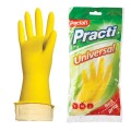 Перчатки хозяйственные латексные, х/б напыление, разм M (средний), желтые, PACLAN "Practi Universal", ш/к8885