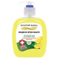 Мыло-крем жидкое 500 мл ЗОЛОТОЙ ИДЕАЛ "Лимон", с антибактериальным эффектом, дозатор, 606786