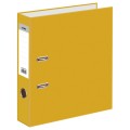 Папка-регистратор СТАММ, 70мм, бумвинил, с карманом на корешке, желтая, ММ-31513