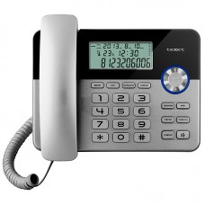 Телефон проводной Texet TX-259, ЖК дисплей, ускоренный набор, черный-серебристый, 