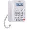 Телефон проводной Texet TX-250, ЖК дисплей, повторный набор, белый, 
