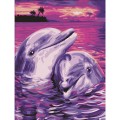 Картина по номерам 40*50 см, ОСТРОВ СОКРОВИЩ "Дельфины", на подрамнике, акрил, кисти, 662482