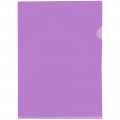 Папка-уголок жесткая без логотипа, прозрачная фиолетовая, 0,15 мм