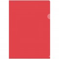 Папка-уголок жесткая без логотипа, прозрачная красная, 0,15 мм