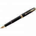 Ручка перьевая Parker "Sonnet Matte Black GT" 0,8мм, подарочная упаковка, 1931516