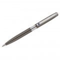 Ручка шариковая Delucci "Taglia" синяя, 1,0мм, корпус оружейный металл/серебро, с кристалл, подар.уп, CPs_11424