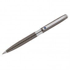 Ручка шариковая Delucci "Taglia" синяя, 1,0мм, корпус оружейный металл/серебро, с кристалл, подар.уп, CPs_11424