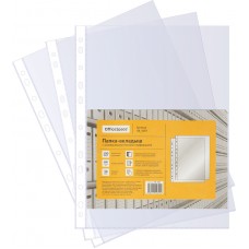 Папки-файлы перфорированные OfficeSpace, комплект 100 шт., А4, глянцевые, 0,03 мм, ПВ_30ГЛ