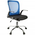 Кресло оператора Helmi HL-M04 "Active", ткань, спинка сетка синяя/сиденье TW черн, рег. подлокот, хром, 283161