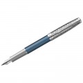 Ручка перьевая Parker "Sonnet Metal & Blue Lacquer CT" черная, 0,8мм, подарочная упаковка, 2119743