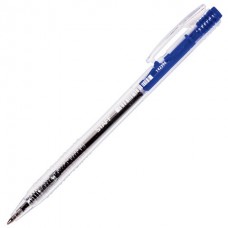 Ручка шариковая автоматическая STAFF, СИНЯЯ, корпус прозрачный, узел 0,7 мм, линия письма 0,35 мм, 142396