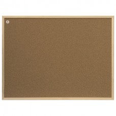 Доска пробковая для объявлений (80x60 см), ECO, деревянная рамка, "2х3" (Польша), TC86/C