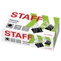 Зажимы для бумаг STAFF, КОМПЛЕКТ 12 шт., 19 мм, на 60 листов, черные, картонная коробка, 224606