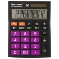 Калькулятор настольный BRAUBERG ULTRA COLOR-12-BKPR (192x143мм),12 разрядов,ЧЕРНО-ФИОЛЕТОВЫЙ, 250501