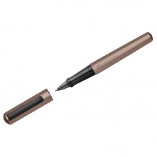 Ручка-роллер Faber-Castell "Hexo" черная, 0,7мм, шестигран., бронзовый корпус, инд. карт. упаковка, 140585