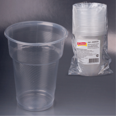 Одноразовые стаканы ЛАЙМА, комплект 20 шт., пластиковые, 0,5 л, прозрачные, ПП, холодное/горячее