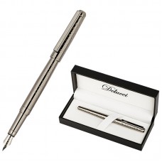 Ручка перьевая Delucci "Mistico" черная, 0,8мм, корпус оружейный металл, подарочная упаковка, CPs_81420