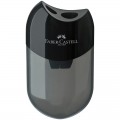 Точилка пластиковая Faber-Castell, 2 отверстия, контейнер, черная, 183500