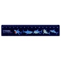 Линейка 15см СТАММ "Акулы", пластиковая, с волнистым краем, европодвес, ЛН-30539