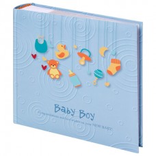 Фотоальбом BRAUBERG "Baby Boy" на 200 фото 10*15 см, тверд обложка, бум. стр, бокс, голубой, 391144