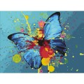 Картина по номерам 40*50 см, ОСТРОВ СОКРОВИЩ "Голубая бабочка", на подрамнике, акрил, кисти, 662486