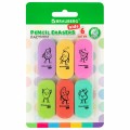 Ластики BRAUBERG KIDS Энергичные фрукты, НАБОР 6 штук, 50х23х10 мм, овальные, ассорти, 272669