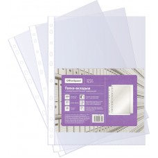 Папки-файлы перфорированные OfficeSpace, комплект 100 шт., А4, глянцевые, 0,04 мм, ПВ_40ГЛ