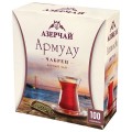 Чай АЗЕРЧАЙ "Армуду" черный с чабрецом, 100 пакетиков с ярлычками по 1,6 г, 420536