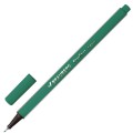 Ручка капиллярная BRAUBERG "Aero", ТЕМНО-ЗЕЛЕНАЯ, трехгранная, металлический наконечник, линия письма 0,4 мм, 142251