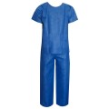 Костюм хирургический нестерильный синий ГЕКСА (рубашка и брюки), размер 52-54, спанбонд 42 г/м2