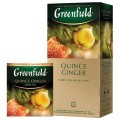 Чай GREENFIELD (Гринфилд) "Quince Ginger", зеленый, айва-имбирь, 25 пакетиков в конвертах по 2 г, 1388-10