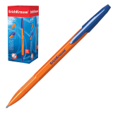 Ручка шариковая ERICH KRAUSE "R-301 Orange", СИНЯЯ, корпус оранжевый, узел 0,7 мм, линия письма 0,35 мм, 43194