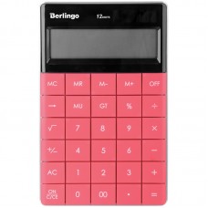 Калькулятор настольный Berlingo, 12 разр., двойное питание, 165*105*13мм, тёмно-розовый