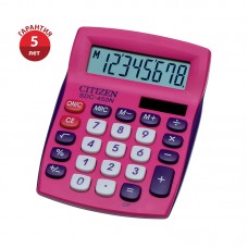 Калькулятор карманный CITIZEN SDC-450NPKCFS (120х87 мм) 8 разрядов, двойное питание, РОЗОВЫЙ