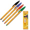 Ручки шариковые BIC, набор 4 шт., "Orange Original Fine", пластиковая упаковка с европодвесом, ассорти, 8308541