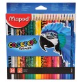 Карандаши цветные MAPED (Франция) "Color&#039;Peps Animals&#039;", 24 цвета, трехгранные, заточенные, европодвес, 832224