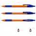 Ручка шариковая автоматическая с грипом ERICH KRAUSE "R-301 Orange", СИНЯЯ, 1,0 мм, линия письма 0,5 мм, 46762