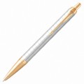 Ручка шариковая PARKER "IM Premium Pearl GT", корпус жемчужный лак, позолоченные детали, синяя, 2143643