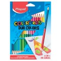Карандаши двусторонние MAPED (Франция) "Color&#039;Peps Duo", 18 штук, 36 цветов, трехгранные, 829601