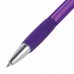 Ручка шариковая автоматическая с грипом BRAUBERG SUPER, СИНЯЯ, корпус фиолетовый, узел 0,7 мм, линия письма 0,35 мм, 143373