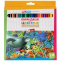 Карандаши цветные пластиковые ArtSpace "Подводный мир", 24цв., заточен., картон, европодвес,  259769