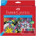 Карандаши цветные Faber-Castell, 60цв., заточен., картон. подставка, европодвес,  111260