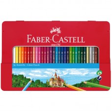 Карандаши цветные Faber-Castell "Замок", 36цв., шестигр., заточ., метал. кор.,  115886