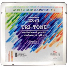 Карандаши многоцветные Koh-I-Noor "TRI-TONE 3444", 24шт., металл.коробка