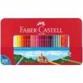 Карандаши цветные Faber-Castell "Замок", 60цв., шестигр., заточ.+2ч/г кар. Grip+ластик+точилка, метал. коробка,  115894