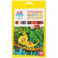 Карандаши цветные ArtSpace "Милые зверушки", 36цв., заточен., картон, европодвес,  CP_41023